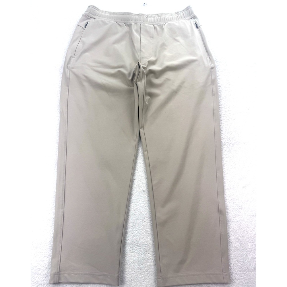 Public Rec Pants Men 36x28 Beige Straight Pull On Golf to Office Preppy
